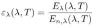 the monochromatic hemispherical emissivity