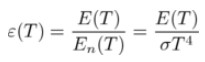 The total hemispheric emissivity ε 